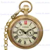 Outros relógios Antigo Cobre Londres 1856s Antigo 5 Mãos Bolso Mecânico Fob es Mão Enrolamento Esqueleto Mens Bolso 30cm Corrente T240329