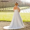 roddrsya plus size bröllop dres 3/4 hylsa applikation vestido de novia classic v hals brudklänning för kvinnor snörning skräddarsydd i4qi#