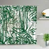 Shower Curtains Green Bamboo Landscape Curtain Hook Bath Accessories Set Spring Plant Home Decor Fabric Bathroom