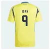 2024 Suécia Ibrahimovic Futebol Jerseys National Team Player Versão 24 25 Forsberg Jansson EKDAL Kulusevski Camisas de Futebol Homens Definir Kit Infantil Uniforme