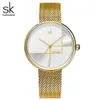 Shengke Gold Watch Women Watches Ladies Milan Mesh Steel Women's Bracelet Watches