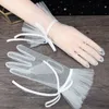 Brauthandschuhe durch Tulle Handschuhe Damen Elfenbein Handschuhe Ehe Handschuh Frauen Abendparty Cosplay Kostüm Akkomorien S2AI#