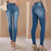 Women's Jeans Stretchy Ripped Distressed Denim Pants Look Leggings Boyfriend Tear Edge Design With Holes Slim Fitting