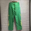 Hip Hop Multi-Pocket Kapital Cargo Pants Män Kvinnor Toppkvalitet Benbroderi Kapitalbyxor Streetwear Loose Green Pants