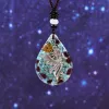 Halsband Bird Pendant Chakra Energy Orgonite halsband Naturligt turkosa hänge teardrop Healing Crystals Jewelry for Women