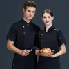 short Sleeve Chef Costume Restaurant Work Uniforms Hotel Kitchen Cook's Jacket Sushi Bakery Cafe Catering Waiter Job Shirt f7E4#