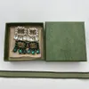 Kutu elmas saplama küpeler beyaz yeşil büyük inci küpe lüks kadın test saplamaları kız arkadaşı anne hediye mücevher205k