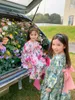 Robe de filles de fleur printemps enfants 2023 décontracté manches longues mode classique été tissu robes pour 19T tenue pour enfants 240326