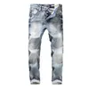 Fi Designer Hommes Jeans Haute Qualité Rétro Bleu Clair Élastique Slim Ripped Jeans Hommes Plain Butt Pantalon Vintage Denim Pantalon e0zE #