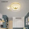 Deckenleuchten Prinzessin Rosa Led-Beleuchtung für Mädchenschlafzimmer Gold Niedliche Lampe Tochterzimmer Baby Modern