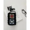ショッピングバッグ韓国語版手のかぎ針編み小さなショルダーバッグdiy祖母gebohemianホロー携帯電話夏の多用途の格子縞