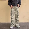 2023 Y2K FI Sidfickor Camoue Baggy Cargo Jeans Pants Men kläder Wide Leg Women Cott LG Byxor Pantali Uomo F7A4#