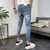 new Korean Summer Stylish Luxury Men's Classic Jeans with Bear Print Stretch Hip-hop Casual Cowboy Streetwear Boyfriend Jeans r2eM#