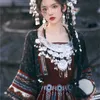 Odzież dziewczyny Miao Exotic Ethnic Style Han Elements Miao Tybetan Robe Tujia Western Travel Photography O5WM#