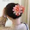 Hair Clips AWATYR Fashion Large Artificial Flower Hair Claws Clip For Women Hair Crab Thick Hair Barrettes Hairpins Girls Hair Accessories Y240329