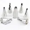 7pcs/set Wedding Russian Nozzles Pastry Puff Skirt Icing Piping Nozzles Pastry Decorating Tips Cake Cupcake Decorator Tools Lot