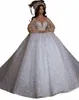 ثوب الكرة الفاخرة illusi منتفخ LG الأكمام الزفاف DRES 2023 بريق لا يزين النساء العباءات العروس Vestidos de Noiva 04TB#