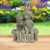 Trädgårdsdekorationer simulering balkong utomhus pojke tjej sittande prydnadsgård figur kyssande staty gåva hem dekor hantverk kärlek fast