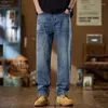 Männer Jeans Hohe Qualität Männer Mode Straße Jugend Chic Lose Breite Bein Hosen 2024 Frühling Sommer Patchwork Denim Hosen