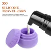 Garrafas de armazenamento 4 pcs caixa de embalagem de silicone frascos de viagem recipientes de lábios com tampas mini pequena amostra de gel de sílica creami