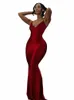 weird Puss Sexy Evening Maxi Dr Backl Women Coquette Folds V-Neck Sleevel Elegant Mermaid Birthday Banquet Prom Bodyc R4jm#