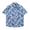 Chemises décontractées pour hommes Hommes Chemise hawaïenne Hip Hop Streetwear Fleur Plante Imprimer Blue Beach Manches courtes Femmes Y2K Aloha Thin Tops Unisexe
