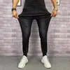 ポケット付きのメンズジーンズのズボンマンカウボーイパンツハーレムエラスティックストレッチ服Y2K 2000S高品質のヴィンテージY 2KウォッシュXS