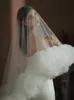 CC Romantische sluiers voor vrouwen bruiloft Appories Bridal Hairwear Betrokkenheid Hoofdred Multi Layer Ruffle Edge LG Haar Veil V309 Y2L9#