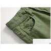 Jeans pour hommes Pantalons au genou pour hommes Ripped Army Green Automne Hiver Zipper Lavé Rétro High Street Fashion Drop Livraison Vêtements Clo Dhx0F