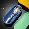 Tazze Piatti Utensili Acciaio inossidabile 316 Posate per bambini Modello cartone animato Intaglio Stoviglie per bambini Cucchiaio carino Forchetta Set posate Alimentazione sicura Eco amichevole 240329