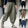 Men's Pants Fitness Sweatpants Hip Hop Elastic Waist Solid Color Adjustable Drawstring Casual Anti Pilling