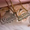 Personalized Name Necklace Custom Bling s Gold Stainless Steel Cuban Chain Choker for Women Jewelry Gift 220722215f