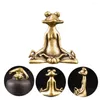 Teegeschirr-Sets, Frosch-Yoga-Statuen, reines Kupfer, Sockel, Outdoor-Serviertablett, Figur, Dekor