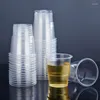 Disposable Cups Straws 100PCS Clear Plastic Cup Outdoor Picnic Birthday Kitchen Party For Wedding Christmas 180ml