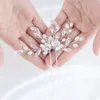 Élégants épingles à cheveux de mariage Sier Crystal Pearl Clips de cheveux de mariée Handmade Bridal Femme Femme Hair Accies Festival Festival Bijoux P3KR # #