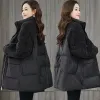 Neue Winterjacke für Frauen Lammwolle Patchwork Mäntel Lg Ärmel Tops Wärme Cott Jacke Oversize Koreanische Fi l75I #