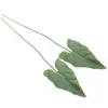 Decorative Flowers 2PCS Faux Tropical Leaves Artificial Alocasia Picks Vase Adornments Decor