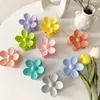 Korean Large Strong Holder Blue Flower Elegant Frosted Hair Claws Pink Hair Clip Claw Hairdressing Tool Hair Accessories