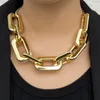 Choker GSOLD Single Layer Hyperbole Thick Cuban CCB Chain Halskette für Frauen Punk Chunky Collar Necklaces Collier Jewelry