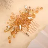 11colors Crytsal Wedding Hair Comb Women Handmade Bridal Headpiece Rhineste Bride Head Accories Jewelry sier headdr 46eb＃