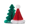 クリスマスツリーの装飾帽子緑の木の形を飾る飾り飾り飾りハニカム形状クリスマス帽子フェスティバルパーティー装飾アクセサリーBH4946855791