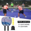 Tennisrackets Pickle Ball Peddel Met 4 Ballen Lichtgewicht Pickleball Draagbaar Duurzaam Antislip Slijtvast Voor Competitietraining Dhxwg