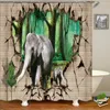 Shower Curtains Animal Elephant Dog Printed Curtain Washable With Hook Bathroom Decorative 3D 180 200cm