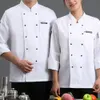 chef Top tinta unita tasca leggera uniforme da cuoco doppio petto ristorazione Butts unisex camicia da cuoco chef vestiti per la cucina R7bS #