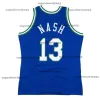 Dirk Nowitzki Maverick Basketballtrikot Dalla Jason Kidd Steve Nash Jamal Mashburn Throwback Blau Weiß Größe S-XXL