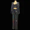 riflettente Rhinestes Jazz Dance Abbigliamento Donna Gogo Dancer Costume Bar Discoteca Dj Ds Rave Outfit Stage Performance Wear 7743 w8JM #