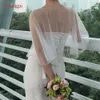 Topqueen proste tiulowy szal Summer Transparent Dr Cardigan Bridal Cloak Wedding Bluzka Bluzka Bluzka VG89 Dostosowywanie P884#