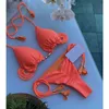 Nouveau bikini corde tressée sexy femmes deux pièces plage maillot de bain fendu