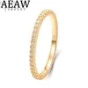 Anéis de casamento Eternity Feminino CVD HPHT Lab Anel de diamante sólido 14K ouro amarelo Micro Pave Anel de casamento para mulheres festa de noiva joias presente 24329