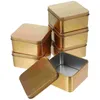 Storage Bottles Square Tinplate Box Small Gift Candy Packaging Wedding (gold Medium Size) 10pcs Decorative Boxes Cookie Jar